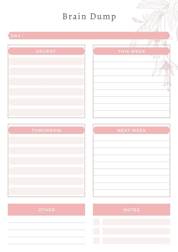 Brain Dump Sheet